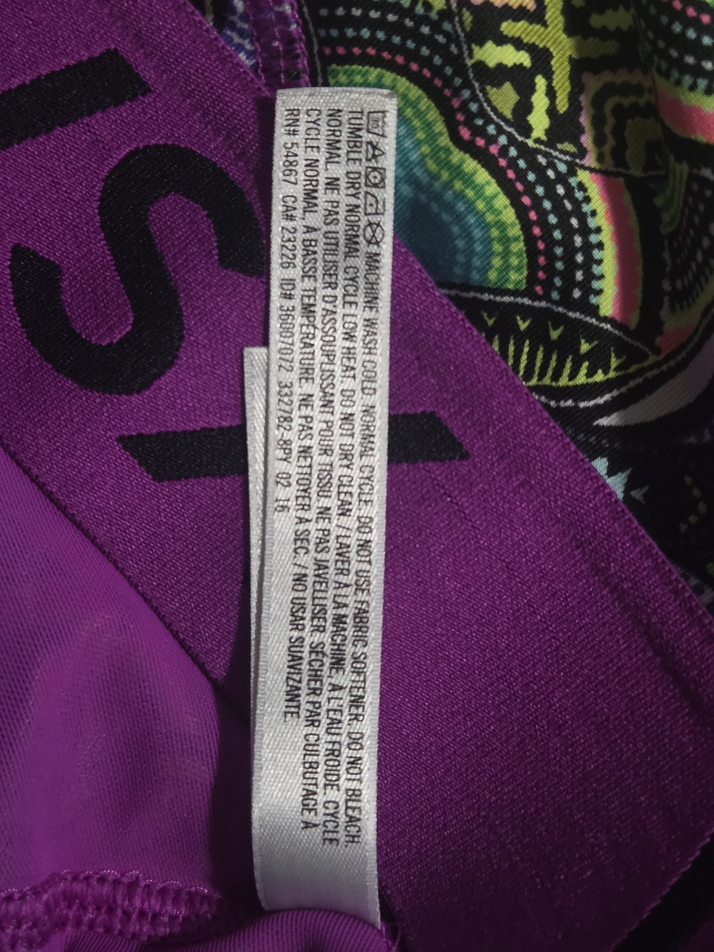 VSX Purple Multi-Color Racerback Sports Bra Size Medium - Picture 6 of 6